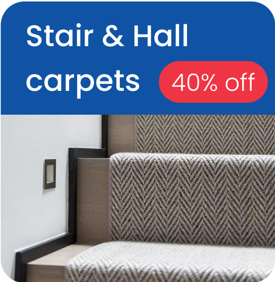Stair and hall carpets with 40% off price