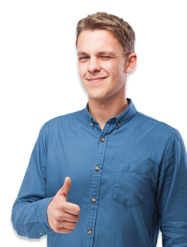 Man with thumbs up